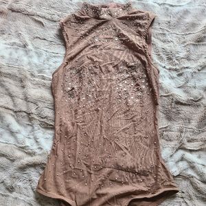 Nude sparkling body suit
